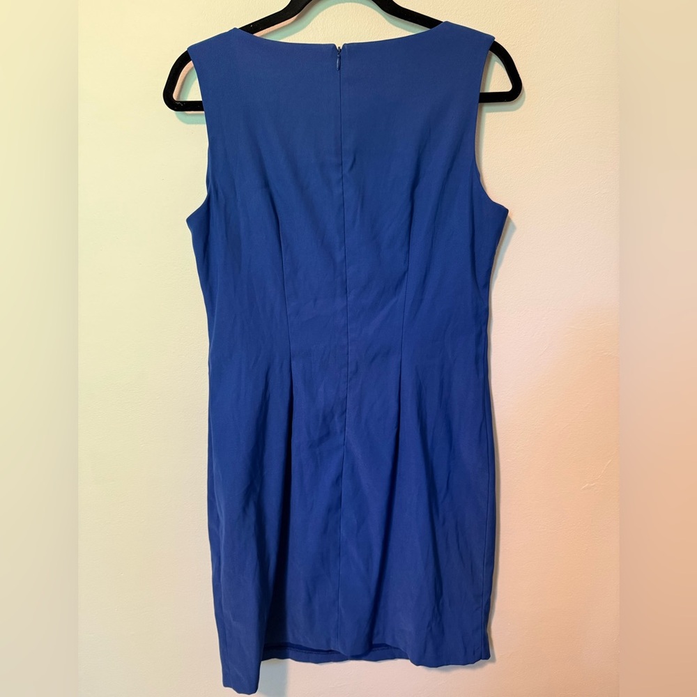 AB Studio Blue Sleeveless Sheath Dress Size 10 EUC - Picture 3 of 4